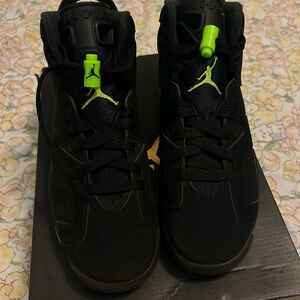 Jordan Kids Sneakers Black and Neon Green